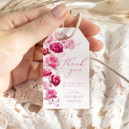 ボホマゼンタホットピンクフローラエレガントな結婚祝い ギフトタグ