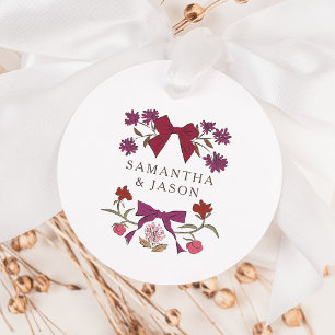 ボホマゼンタボウフローラ結婚式の引き出物ラベル フェイバータグ