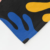 ボホマティスの植物形ブラックピンクブルー フリースブランケット (角)