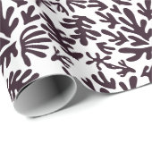 ボホマティス植物形模様ブラックグレー ラッピングペーパー (ロールコーナー)