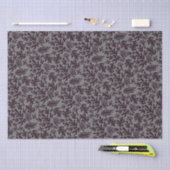ボホマティス植物形模様ブラックグレー 薄葉紙 (クラフト)