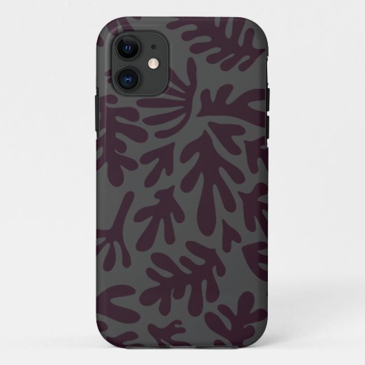 ボホマティス植物形模様ブラックグレー Case-Mate iPhoneケース (裏面)