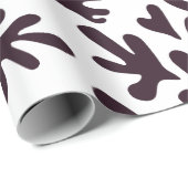 ボホマティス植物形模様白黒 ラッピングペーパー (ロールコーナー)