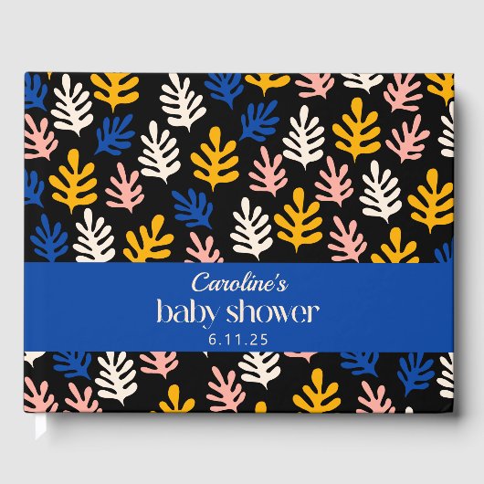 ボホマティッセボタニカルブルーカスタムベビーシャワー ゲストブック (正面)