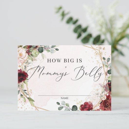 ボホママのベリーカードバーガンディ金ゴールドの大きさ エンクロージャーカード (スタンド正面)