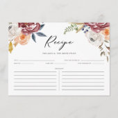 ボホマルサラオータムフラワーズブライダルシャワーレシピ エンクロージャーカード (正面)