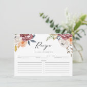 ボホマルサラオータムフラワーズブライダルシャワーレシピ エンクロージャーカード (スタンド正面)