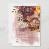 ボホマルサラクレー&イエローブーケ結婚ーズ 招待状 (正面)