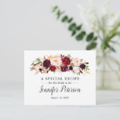 ボホマルサラフローラブライダルシャワーレシピカード ポストカード (スタンド正面)