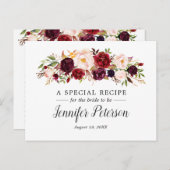 ボホマルサラフローラブライダルシャワーレシピカード ポストカード (正面/裏面)