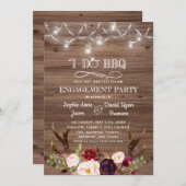 ボホマルサラフローラ〔雄ジカの〕枝角I do BBQ婚約 招待状 (正面/裏面)