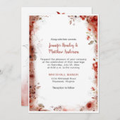 ボホマルサラブルゴーニュフローラウォーター結婚カラー 招待状 (正面/裏面)