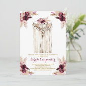 ボホマルサラ·マクラム·ベビー·シャワー·インビテーション·ガール 招待状 (スタンド正面)