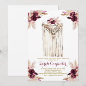 ボホマルサラ·マクラム·ベビー·シャワー·インビテーション·ガール 招待状 (正面/裏面)