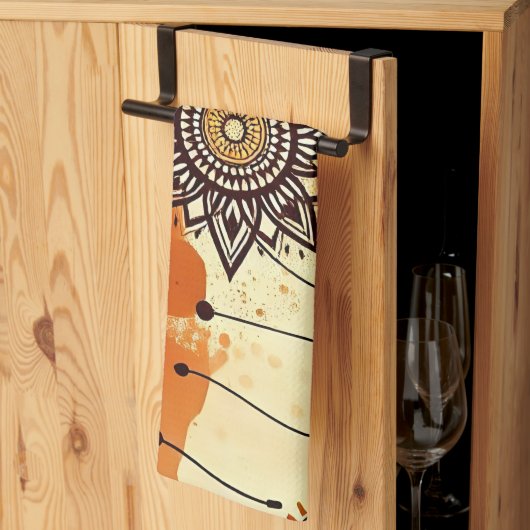 ボホマンダラオータム素朴フローラ キッチンタオル (三つ折り)