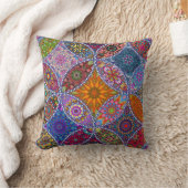 ボホマンダラキルトパターンヒッピカラフルースタイル クッション (ブランケット)