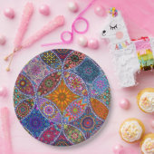 ボホマンダラパターカラフルンヒッピーレトロヴィンテージ ペーパープレート (パーティー)