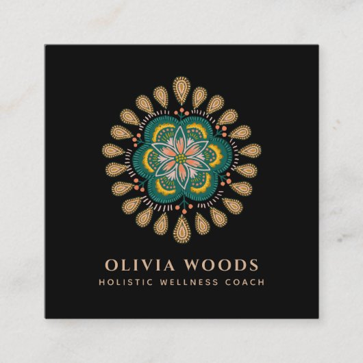 ボホマンダラフローラアートセラピスト スクエア名刺 (正面)