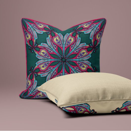 ボホマンダラフローラ装飾用クッション クッション