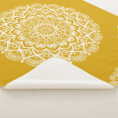 ボホマンダラマスタード黄エレガント模様 シェルパブランケット (3/4)