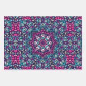 ボホマンダラ抽象デザイン ラッピングペーパーシート (正面)