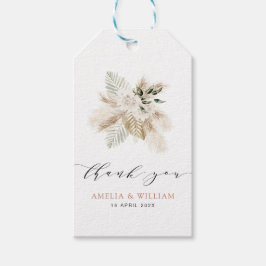 ボホミアンパンパスグラス結婚と緑 ギフトタグ