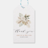 ボホミアンパンパスグラス結婚と緑 ギフトタグ (裏面)