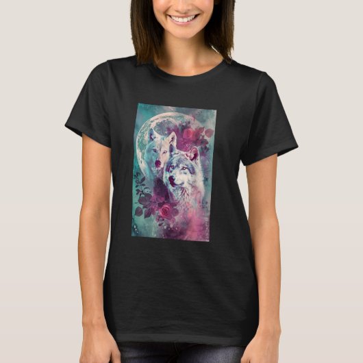 ボホミスティックウルフアート Tシャツ (正面)