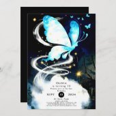 ボホミスティックバタフライ誕生日 招待状 (正面/裏面)