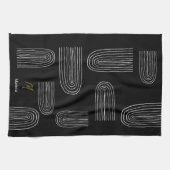 ボホミッドセンチュリーシックレインボーモノグラム キッチンタオル (横)