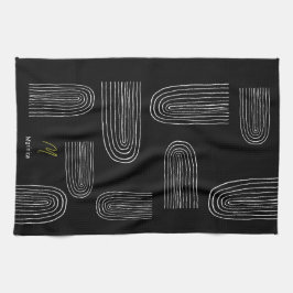 ボホミッドセンチュリーシックレインボーモノグラム キッチンタオル