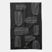 ボホミッドセンチュリーシックレインボーモノグラム キッチンタオル (縦)