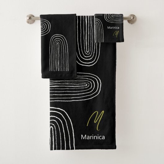 ボホミッドセンチュリーシックレインボーモノグラム バスタオルセット (インサイチュ)