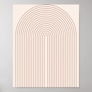 ボホミッドセンチュリーモダンヴィンテージラインレインボー5 ポスター