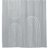 ボホミッドセンチュリーライトブルー シャワーカーテン (正面)
