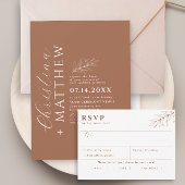 ボホミニマモダンリストライトテラコッタ結婚ズ 招待状