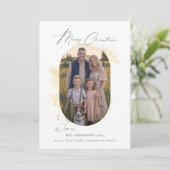 ボホミニマモダンリスト金ゴールドスプラッシュ写真クリスマス シーズンカード (スタンド正面)