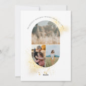 ボホミニマモダンリスト金ゴールドスプラッシュ写真クリスマス シーズンカード (裏面)