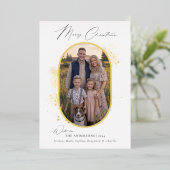 ボホミニマモダンリスト金ゴールドスプラッシュ写真クリスマス 箔シーズンカード (立ち正面)