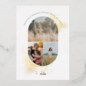 ボホミニマモダンリスト金ゴールドスプラッシュ写真クリスマス 箔シーズンカード (裏面)