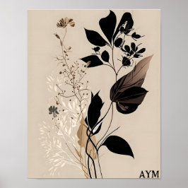 ボホミニマリストの植物体のパーソナライズ ポスター