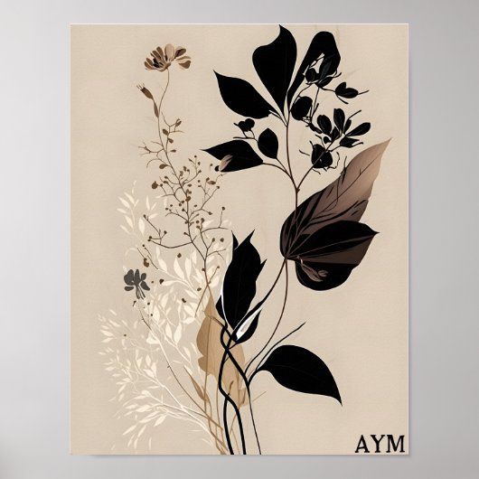 ボホミニマリストの植物体のパーソナライズ ポスター (正面)