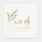 ボホミニマリストオレンジ結婚フローラ スタンダードランチョンナプキン (正面)