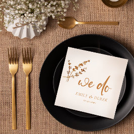 ボホミニマリストオレンジ結婚フローラ スタンダードランチョンナプキン