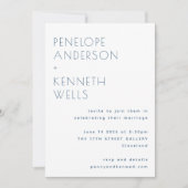 ボホミニマリストスカンジナビアブルー結婚フローラ 招待状 (正面)