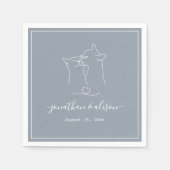 ボホミニマリストダスティブルーキャット結婚婚約 スタンダードカクテルナプキン (正面)