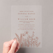 ボホミニマリストテラコッタワイルドフラー結婚ズ アクリル招待状 (インサイチュ (ポータブル))