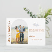 ボホミニマリストテラコッタ写真クリスマスファミリー シーズンカード (スタンド正面)