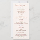 ボホミニマリストテラコッタ結婚式 プログラム (裏面)