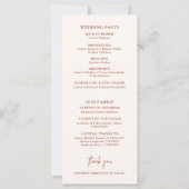 ボホミニマリストテラコッタ結婚式 プログラム (裏面)